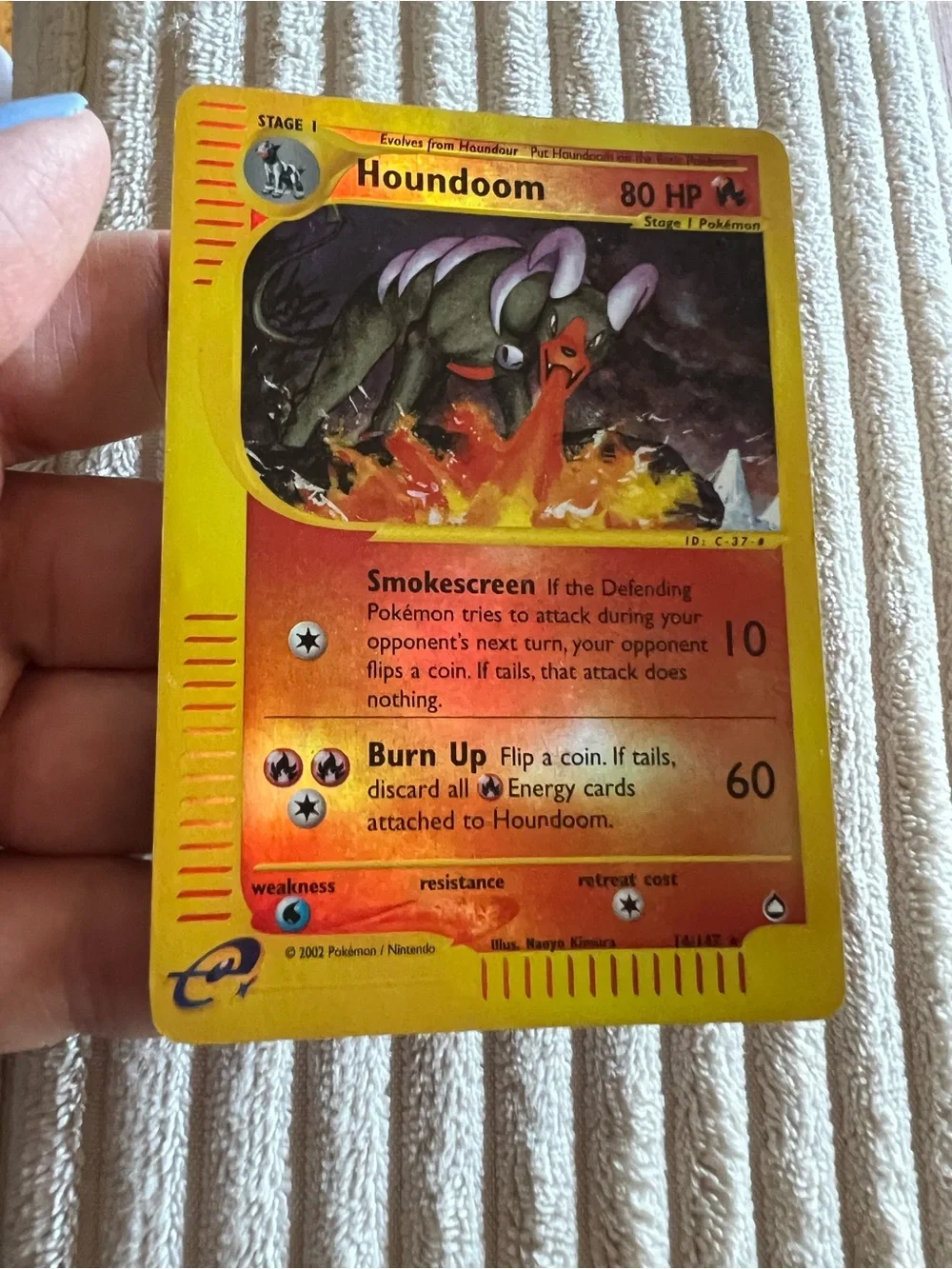 2002 RARE Houndoom Aquapolis 14/147  Reverse Holo Pokémon Card